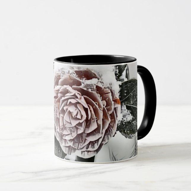 Mug Dessin Rose de neige congelée (Devant droit)