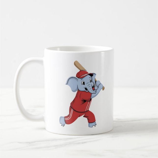 Mug Dessin sur éléphant de base-ball (Gauche)
