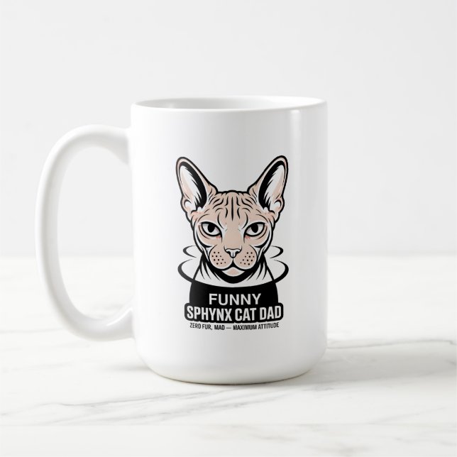 Mug Dessin vectoriel de papa de chat Sphynx drôle (Gauche)