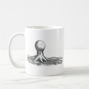 Mug Dessin vintage de livre de poulpe de steampink