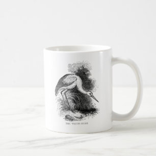 Mug Dessin vintage d'oiseau faunique de cigogne blanch