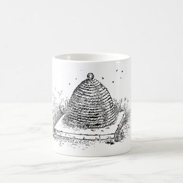 Mug Dessin vintage noir et blanc de ruche (Centre)