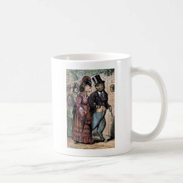 Mug Dessin vintage : Un couple de chat (Droite)