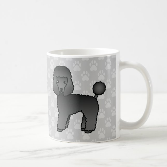 Mug Dessins animés de chien caniche jouet noir sur fon (Droite)