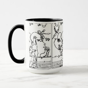 Mug Dessins de la tête de fille style Peter Max 60s