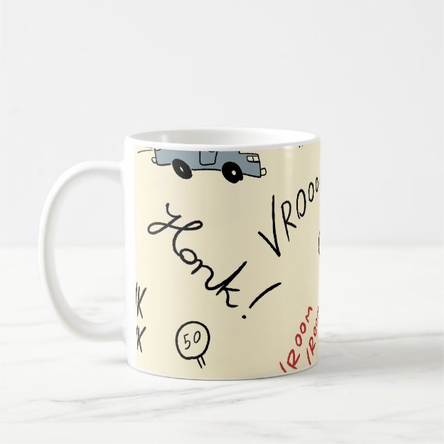 Mug Dessins de voiture sans couture : Feuille enfant (Gauche)