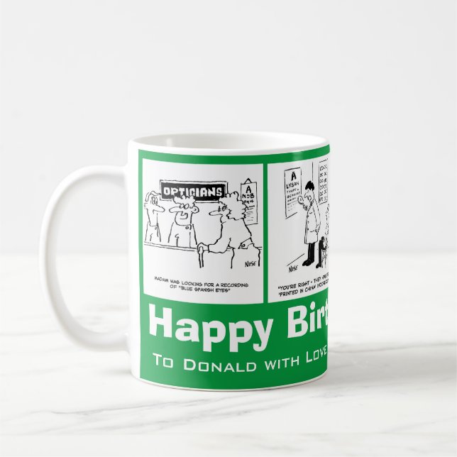 Mug Dessins humoristiques d'opticien et d'optométriste (Gauche)