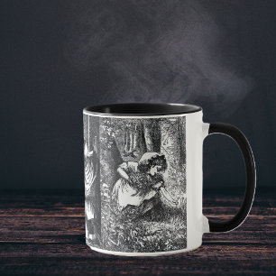 Mug Dessins vintage du Petit Chaperon Rouge en noir et