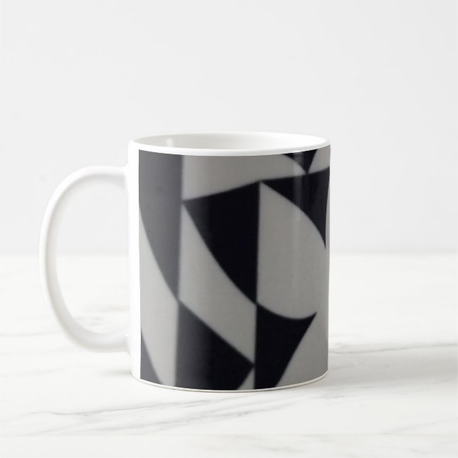 Mug dessous de verre à design abstrait noir et blanc (Gauche)