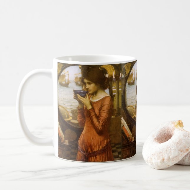 Mug Destin par John William Waterhouse (Avec donut)