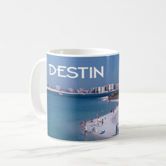 Mug Destin, plage de Floride et horizon (Devant gauche)
