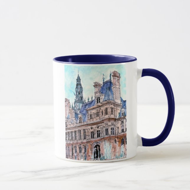 Mug Destinations | Watercolor Rustic Hotel de Ville (Droite)