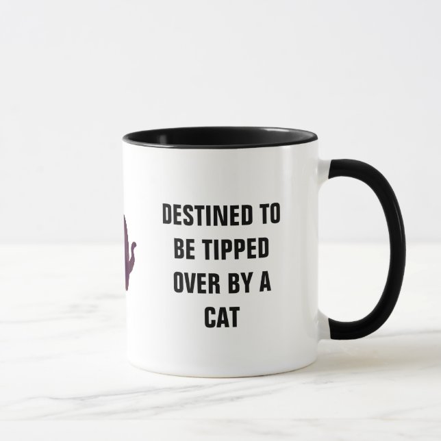 Mug Destiné à être incliné plus de par le chat (Droite)