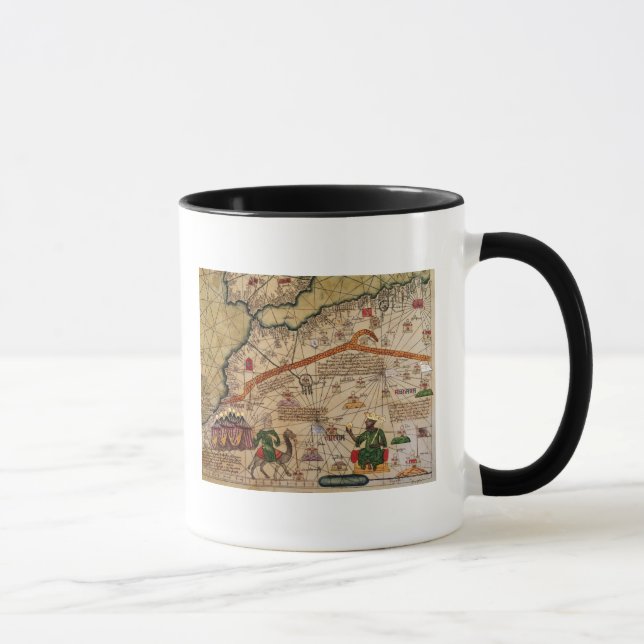 Mug Détail de copie d'une carte catalanne de l'Europe (Droite)
