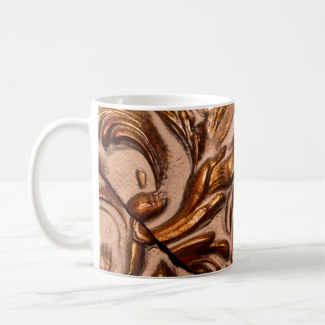 Mug détail du cadre décoratif, couleur bronze.  (Gauche)