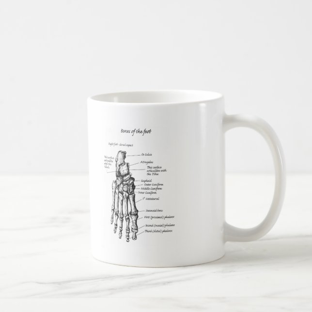 Mug Détails des os des pieds (Droite)