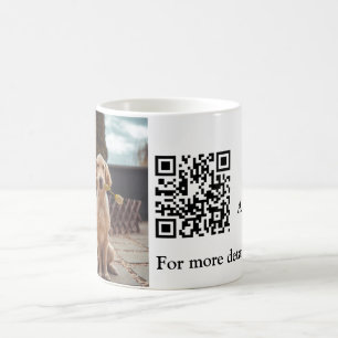 Mug Détails simples du nom de l'animal code QR ajouter
