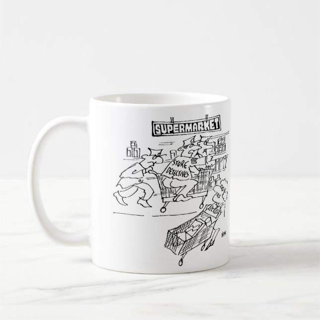 Mug Détectives de magasin à cheval sur un chariot de s (Gauche)