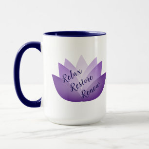Mug Détendez la restauration remplacent la fleur de
