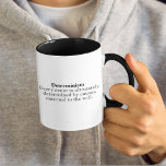 Mug Déterminisme Définition Aucune libre volonté Déter<br><div class="desc">La définition scientifique ou philosophe du déterminisme est que chaque événement est déterminé en fin de compte par des causes extérieures à la volonté. C'est la croyance déterministe que le libre arbitre est une illusion, parce que tout est prédéterminé. Cette tasse philosophique montre la doctrine selon laquelle chaque cause est...</div>