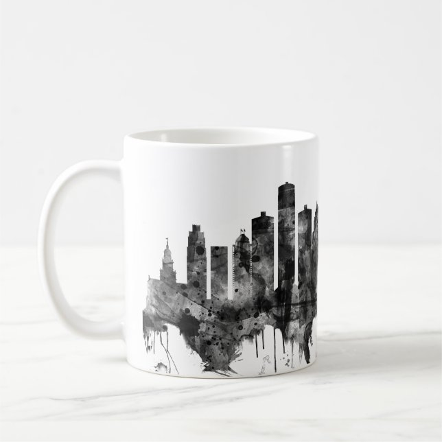 Mug Detroit Michigan Skyline BW (Gauche)
