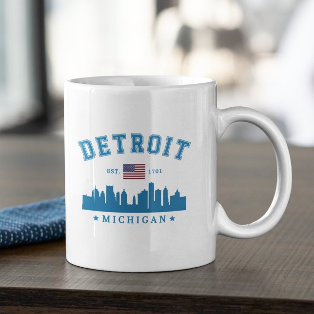 Mug Detroit Michigan U.S.A. Skyline City (Créateur téléchargé)