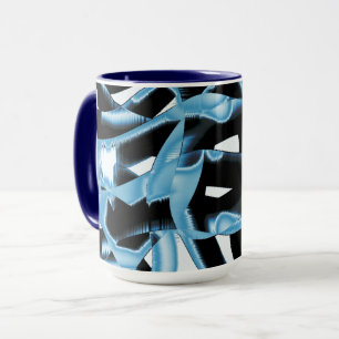 Mug Détruit des débris ou rubans bleus et noirs
