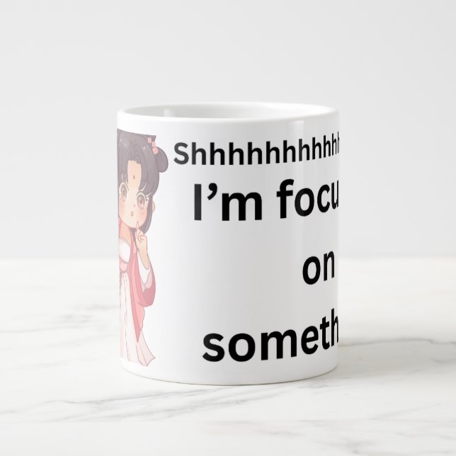 Mug d'étude de style anime 'Chut... Je me concentr (Devant)