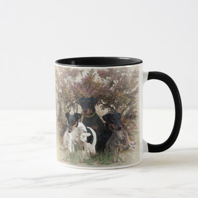 Mug Deutscher Jagdterrier Carré Horloge Mu (Droite)