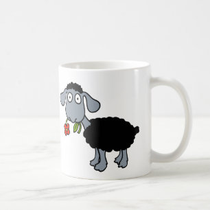 Mug Deux agneaux mignons avec des fleurs rouges Mouton