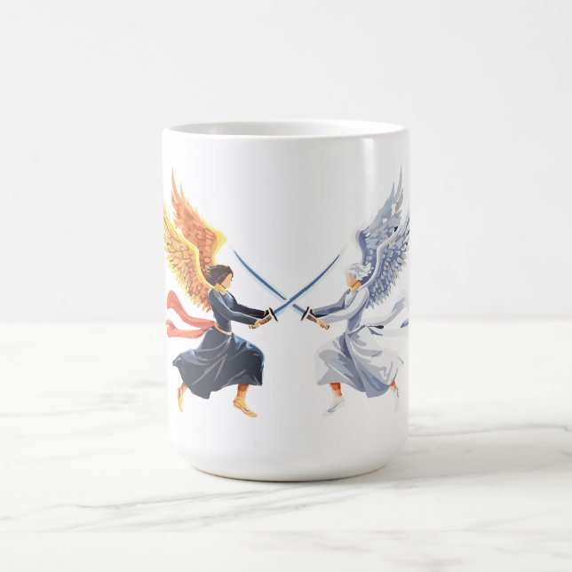 Mug Deux anges avec une grande épée avec des ailes ouv (Centre)