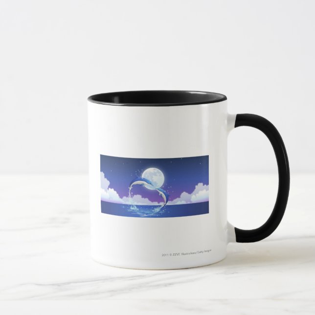 Mug Deux bouteille-ont flairé sauter de dauphins de (Droite)