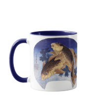 Deux carpes, Hokusai