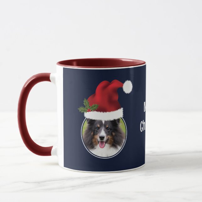 Mug Deux chapeaux de Père Noël Rouge Personnalisé Modè (Gauche)