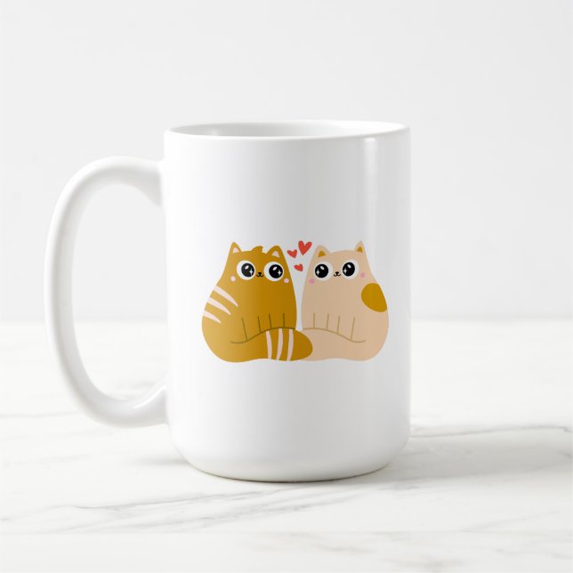 Mug Deux chats qui s'aiment. (Gauche)
