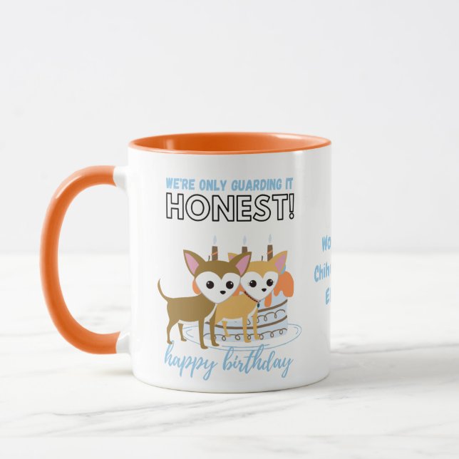 Mug Deux Chéri Chihuahuas Drôle Chien Maître Anniversa (Gauche)