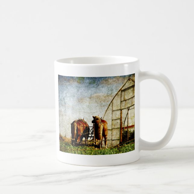 Mug Deux Chevaux Prêts Pour Le Travail (Droite)