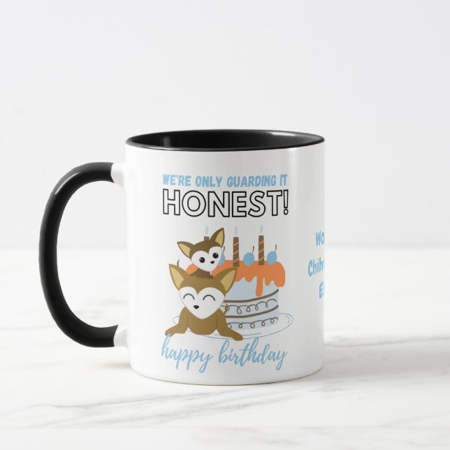 Mug Deux Chihuahuas chatoyants pour l'anniversaire des (Gauche)
