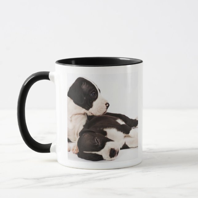 Mug Deux chiots de great dane de harlequin (Gauche)