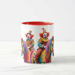 Mug Deux clowns à cheval, un festival du rire.