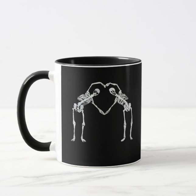 Mug Deux Coeurs de squelette Mains Classique (Gauche)