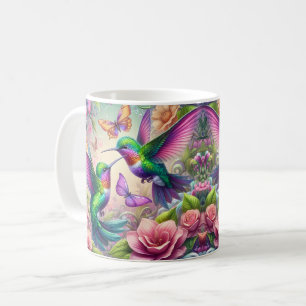 Mug Deux colibris et fleurs