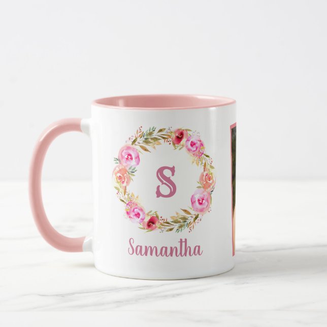 Mug Deux Collage Photo Sweet Monogram Cadeau Pour Sa F (Gauche)