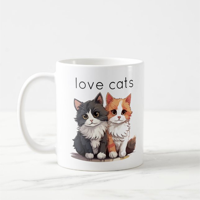 Mug Deux Cute Kittens Love Cats (Gauche)