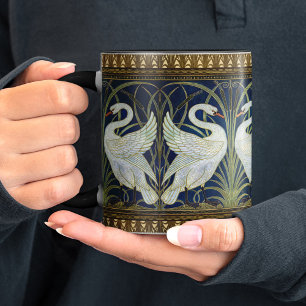 Mug Deux cygnes Art nouveau décor vintage de Walter Cr