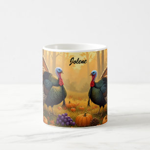 Mug Deux dindes sauvages Thanksgiving