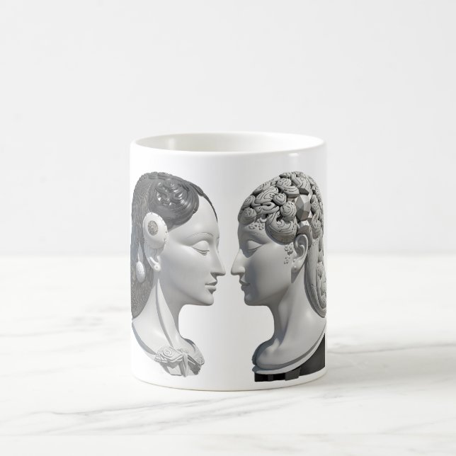 Mug deux éléments de tête opposés du cerveau et du coe (Centre)