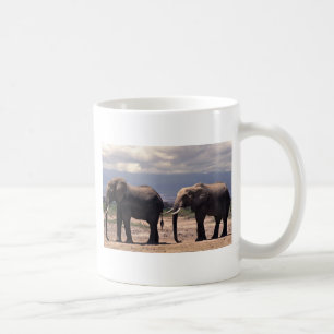 Mug Deux éléphants marchant dans une rangée