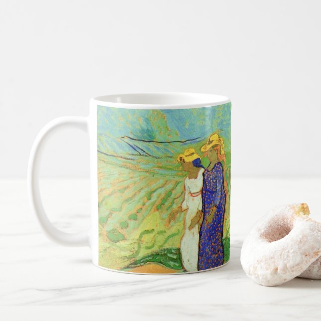 Mug Deux femmes traversant les champs par Vincent van  (Avec donut)