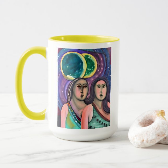 Mug Deux filles sous les lunes (Avec donut)